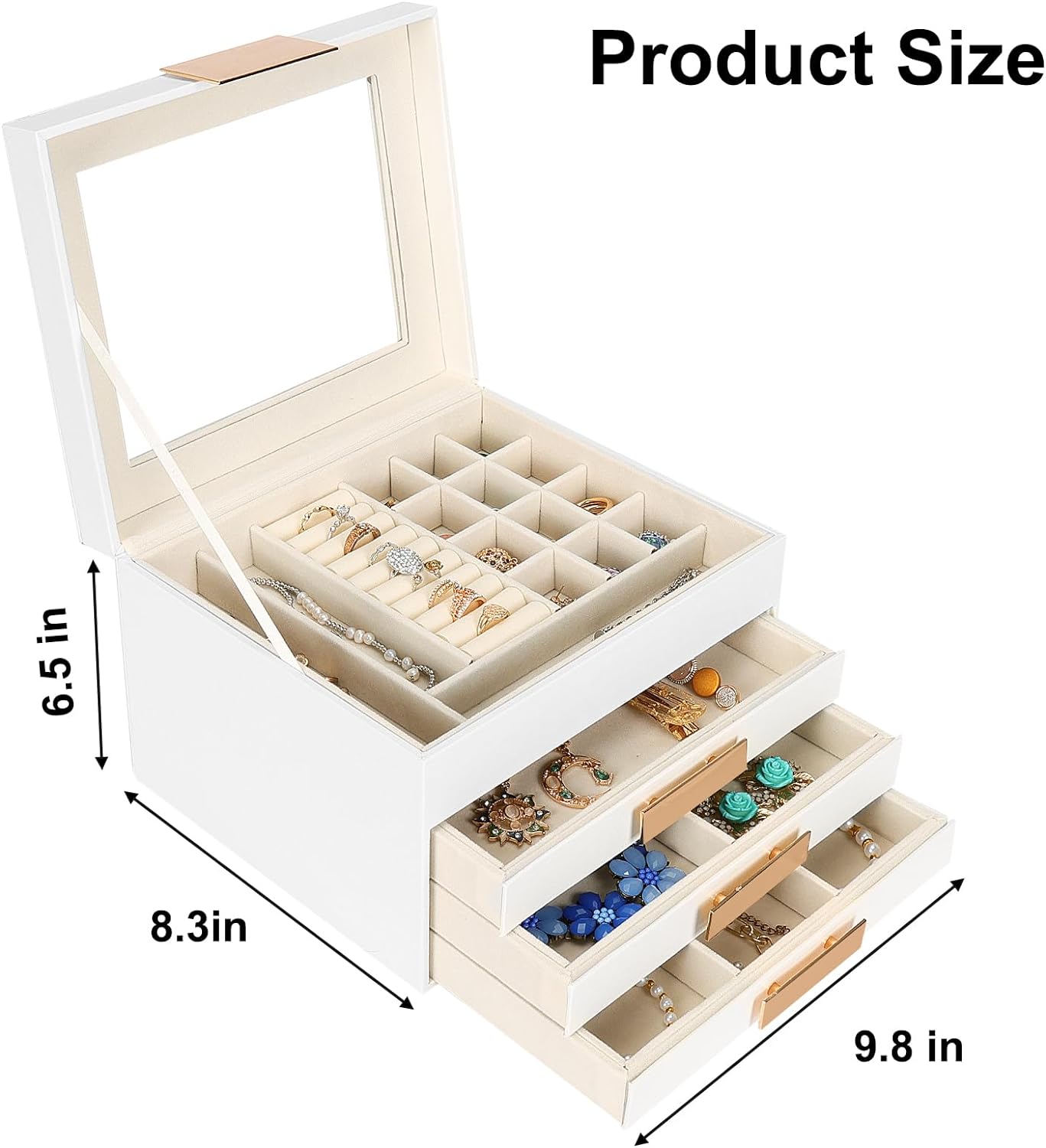 1725142179 940 Fixwal Jewelry Organizer Box 4 Layers Modern Jewelry Organizer with