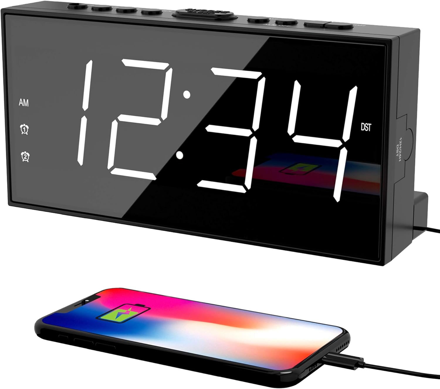 Alarm Clock for Bedroom 2 Alarms Loud LED Big Display