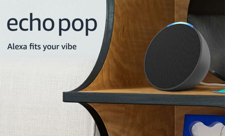 Amazon Echo Pop | Alexa fits in anywhere: bedroom, living room, bathroom, office, and small spaces | Charcoal