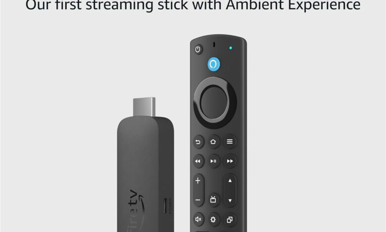 Amazon Fire TV Stick 4K Max streaming device, supports Wi-Fi 6E, free & live TV without cable or satellite