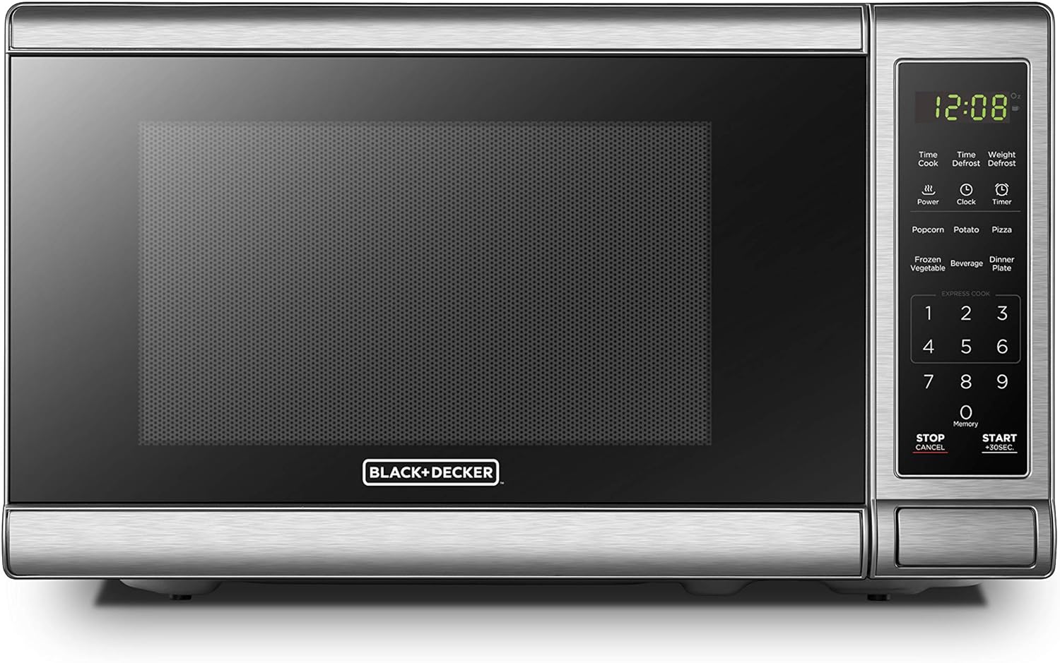 BLACKDECKER EM720CB7 Digital Microwave Oven with Turntable Push Button Door Child