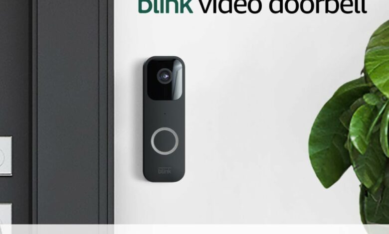 Blink Video Doorbell | Two-way audio, HD video, motion and chime app alerts and Alexa enabled — wired or wire-free (Black)