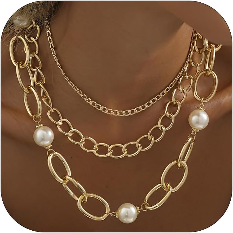 Chunky Gold Necklace for Women Trendy Gold Cuban Link Chain