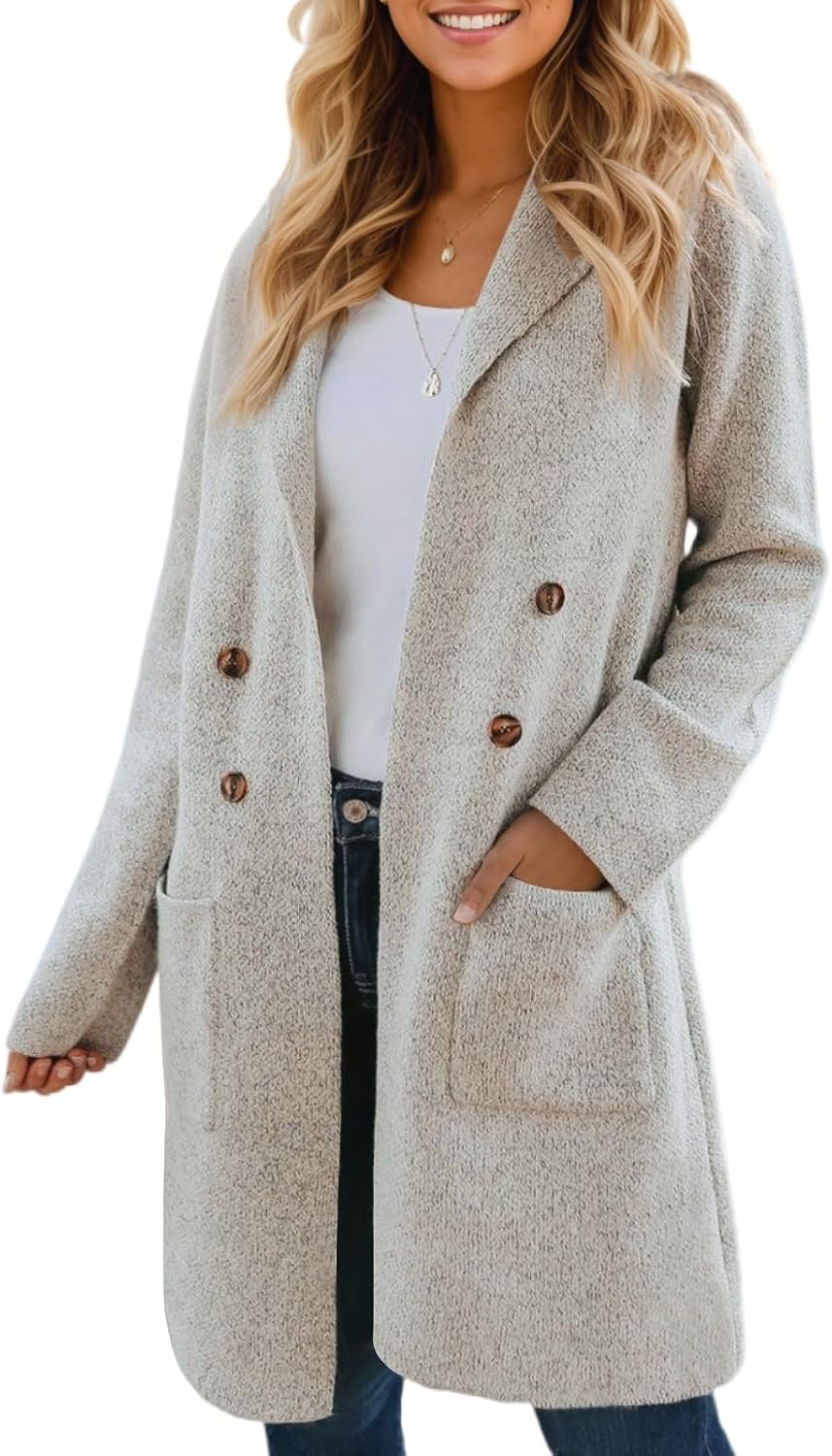 CiCiBird Women Fall Long Cardigan Sweater Trendy Knit Jacket Coat