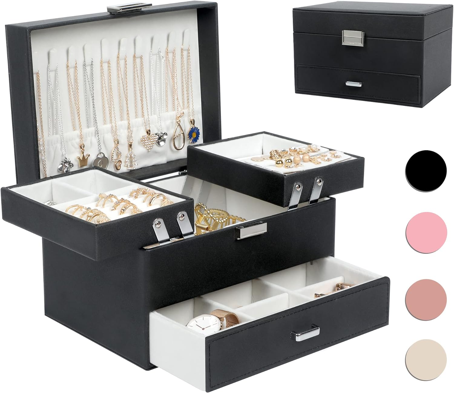 Dajasan Jewelry Boxes for Women Girls Jewelry Organizer Box 3