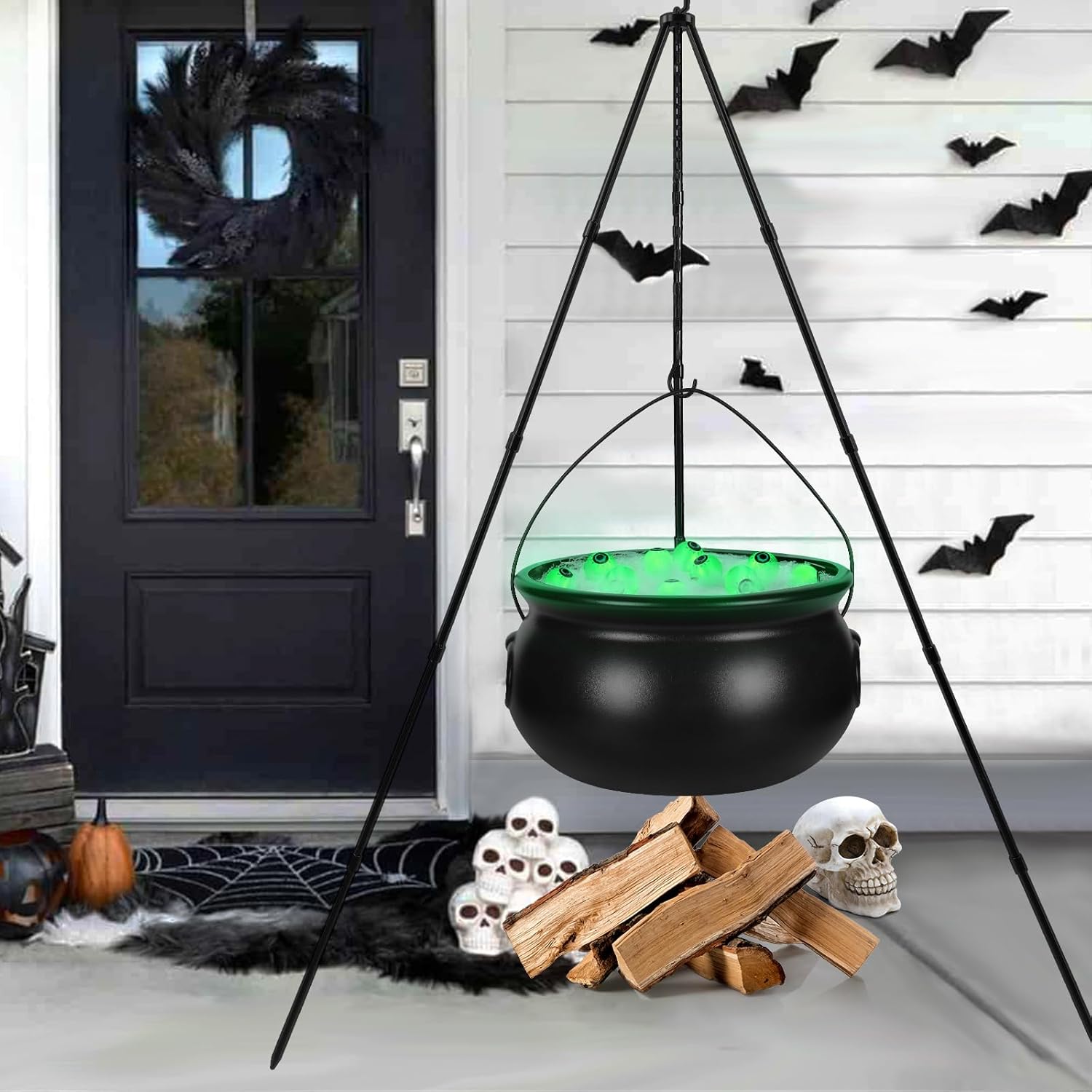 Halloween Decorations Outdoor，Black Plastic Bowl Halloween Party Decoration Large Witches