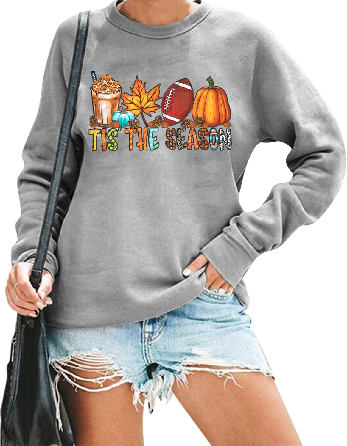 JINTING Fall Sweatshirt for Women Pumpkin Sweatshirt Tis The Season