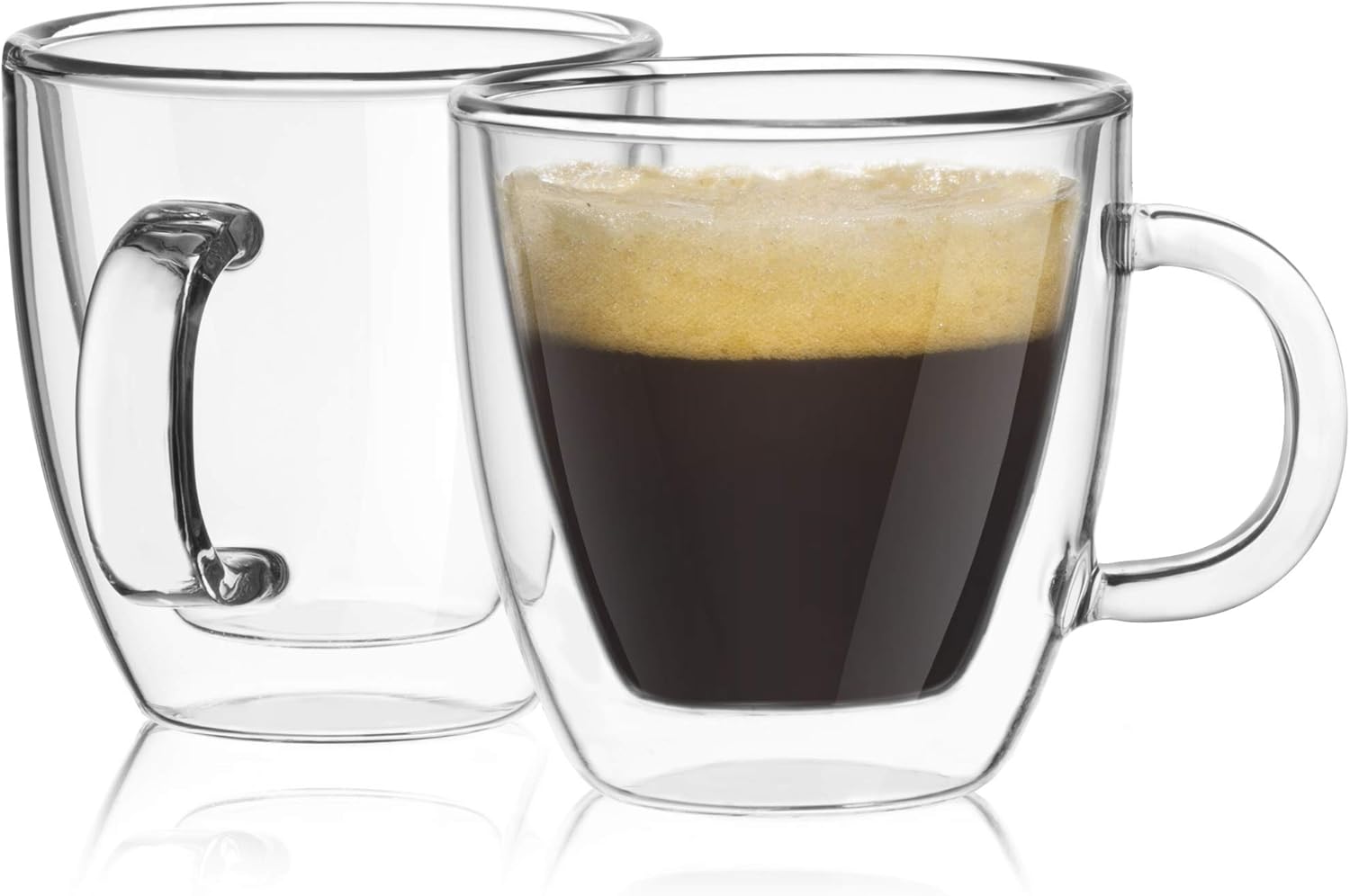 JoyJolt Savor Double Wall Insulated Glasses Espresso Mugs Set of