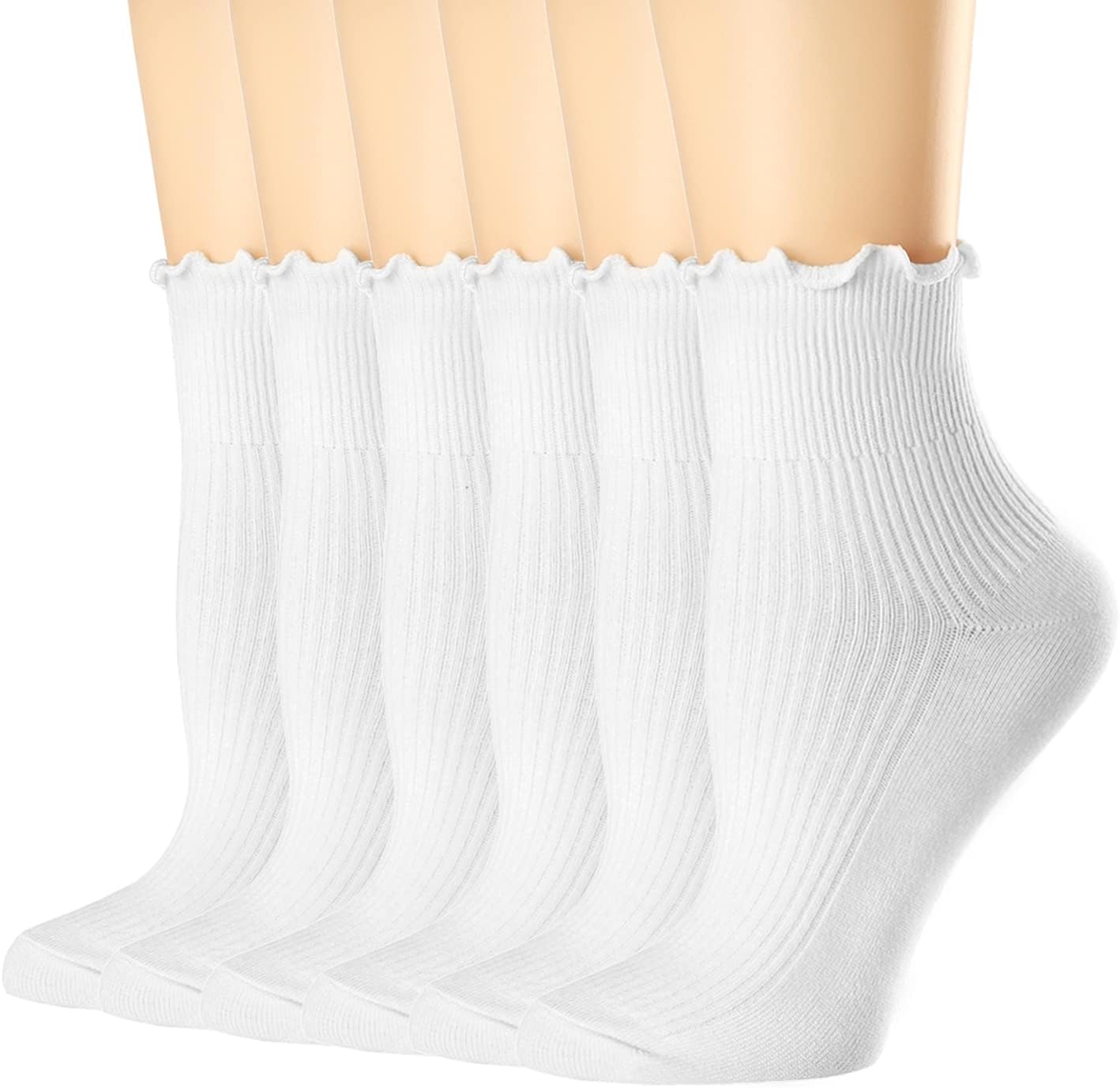 Mcool Mary Womens Socks Ruffle Turn Cuff Casual Ankle Socks Breathable