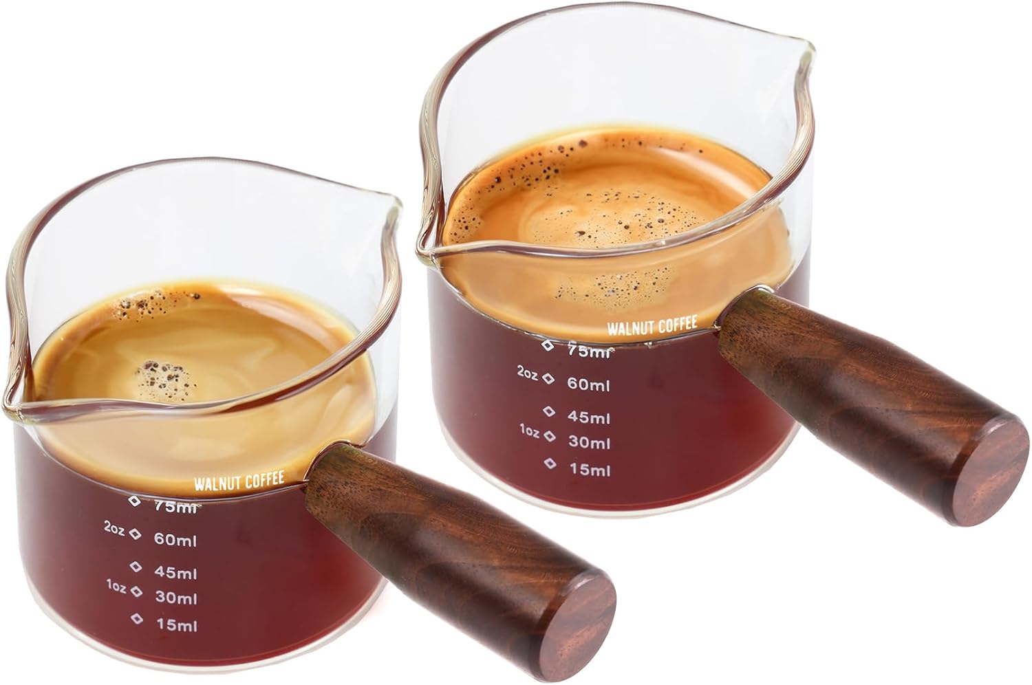 Pack of 2 Handmade Espresso Shot Glass Double Spouts 35oz