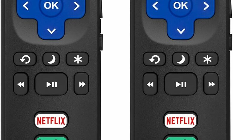 (Pack of 2) Replacement Remote Control Only for Roku TV, Compatible for TCL Roku/Hisense Roku/Onn Roku/Philips Roku Smart TVs(Not for Stick and Box)