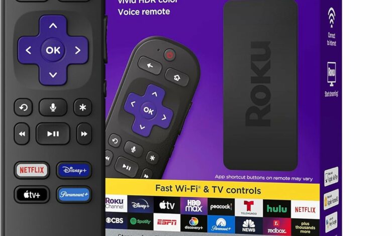 Roku Express 4K+ | Roku Streaming Device 4K/HDR, Roku Voice Remote, Free & Live TV