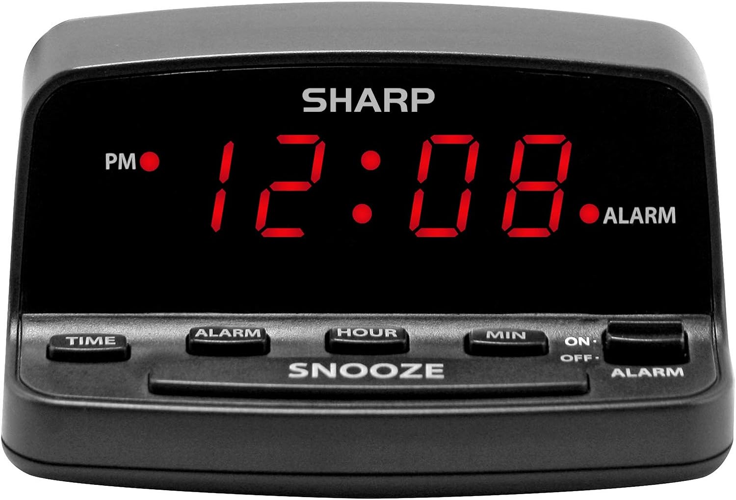 SHARP Digital Alarm Clock with Keyboard Style Controls Battery Back up