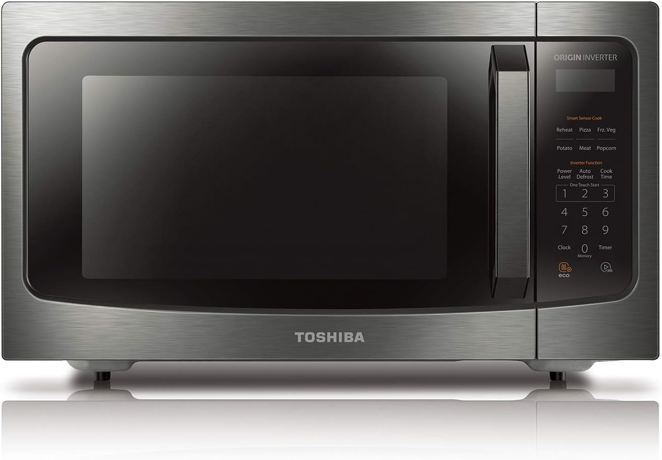 TOSHIBA ML EM45PITBS Countertop Microwave Oven with Inverter Technology Kitchen Essentials