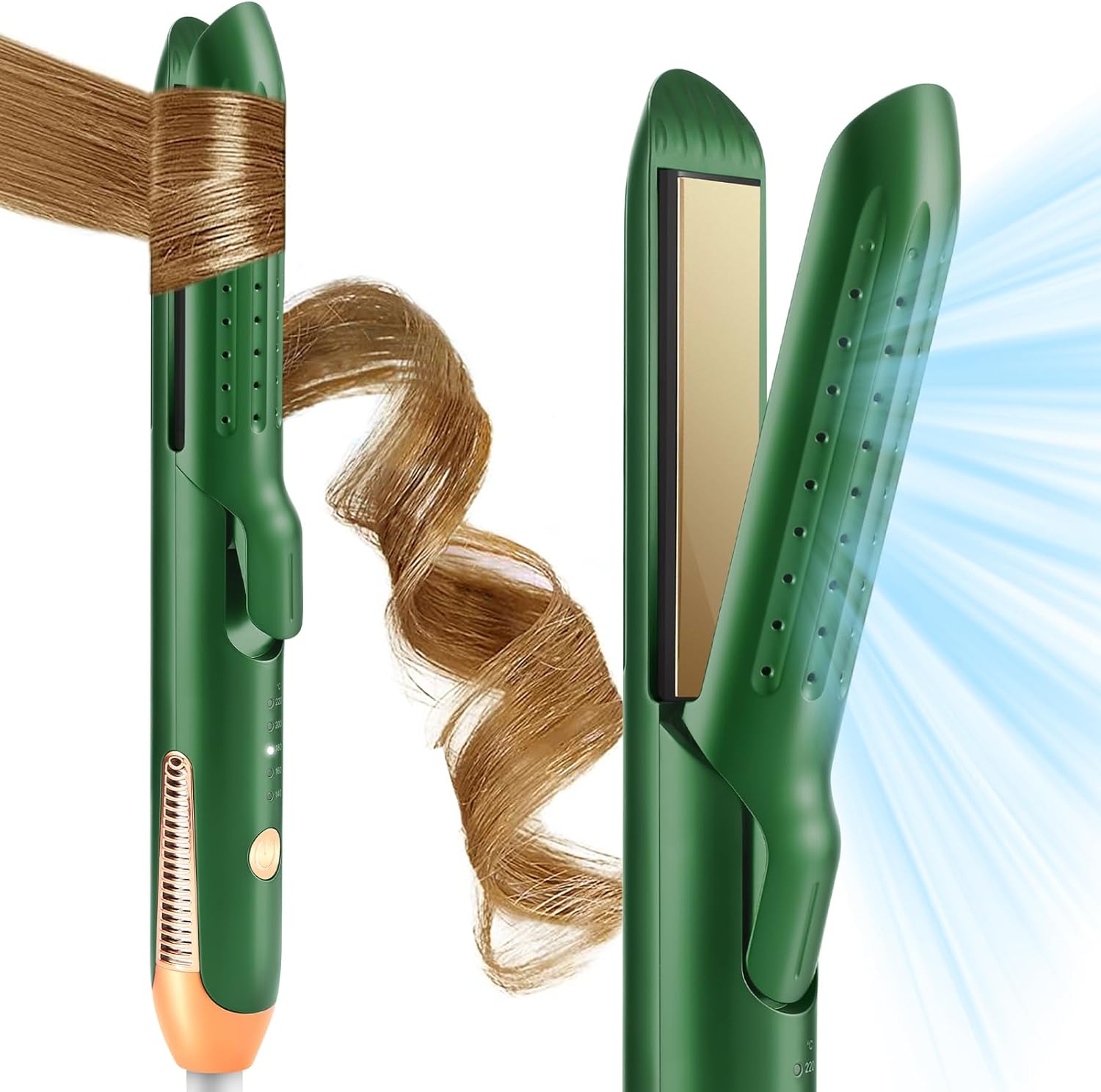 Hair Flat Iron Professional Cold Airflow Straightener and Curler in